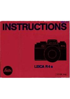 Leica R 4 s manual. Camera Instructions.